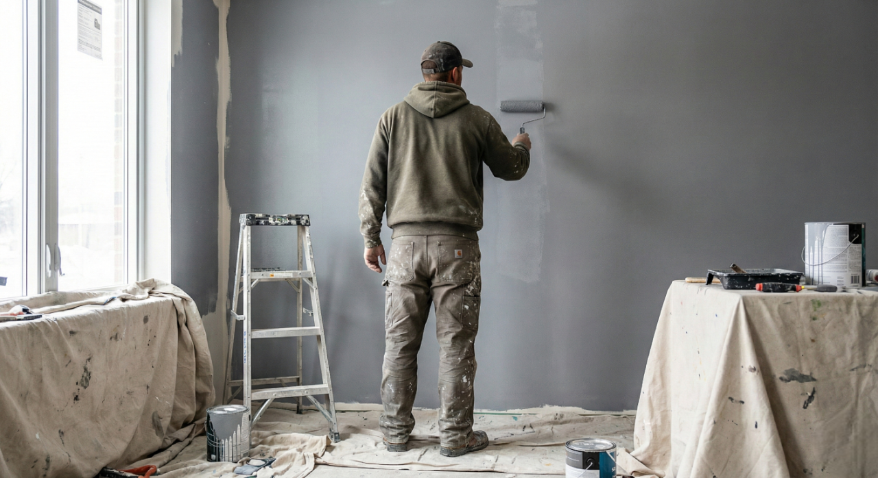 Artisan peintre au travail - Pira Peinture Haute-Savoie