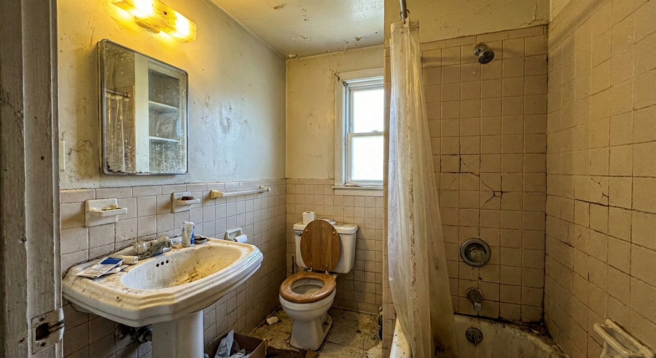 Salle de bain avant rénovation - Pira Peinture