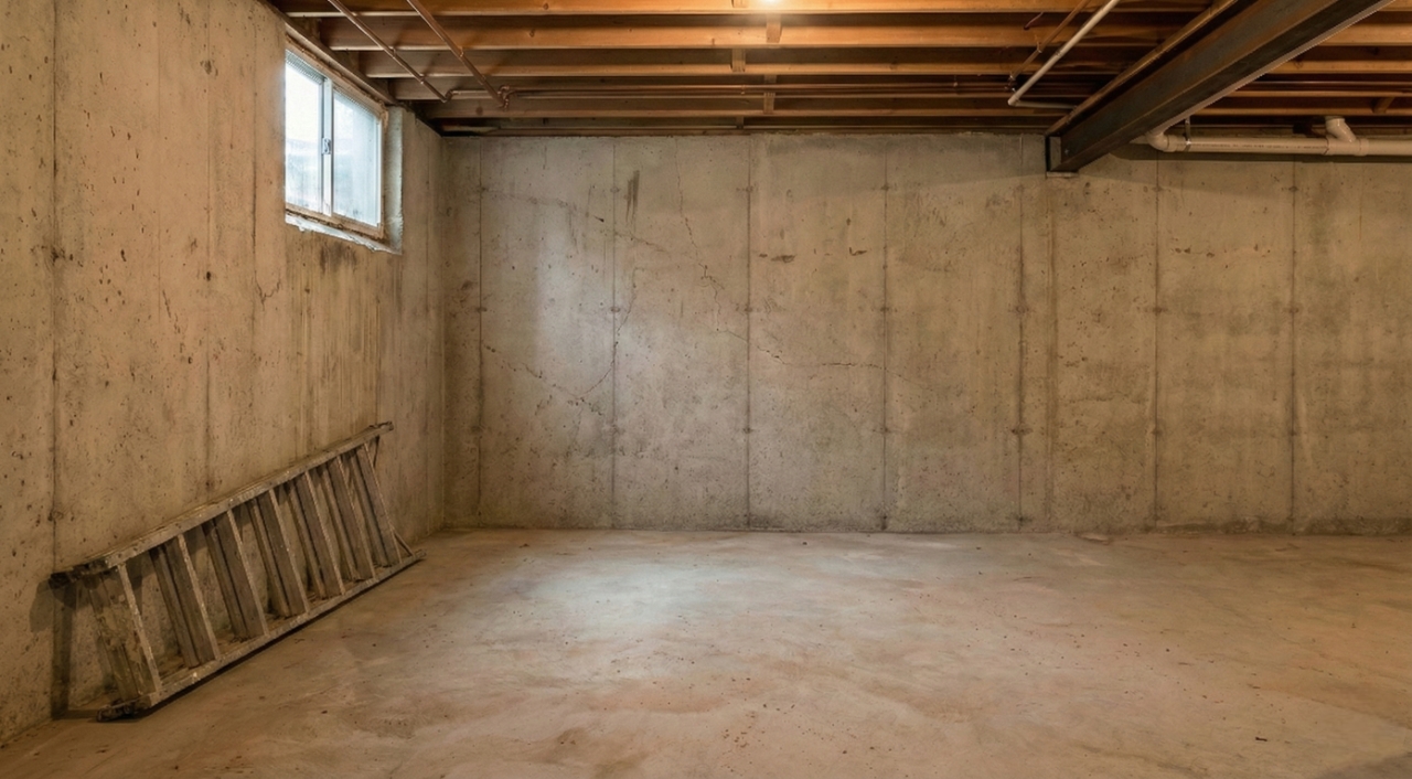 Sous-sol avant aménagement - Pira Peinture