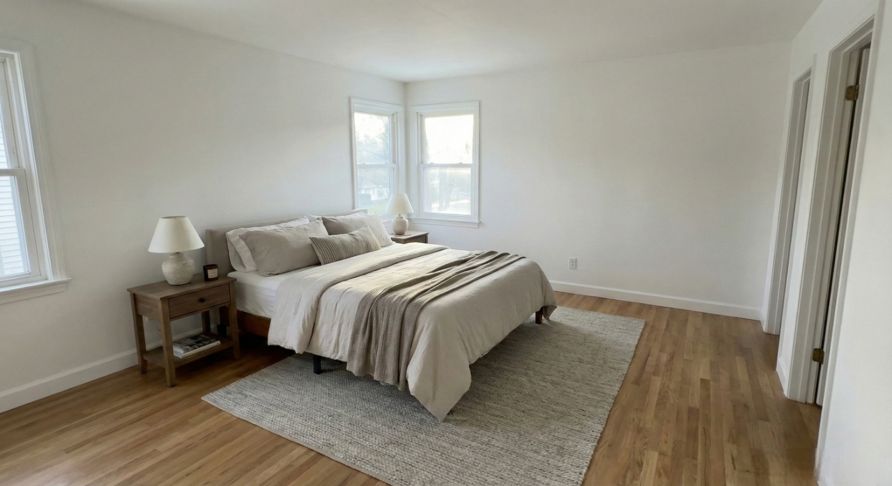 Chambre à coucher après rénovation - Pira Peinture